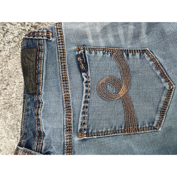 Womens Seven 7 for All Mankind Wide Leg Medium Wash Blue Denim Jeans Size 12 - Picture 2 of 7